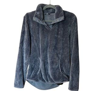 Cozy Navy Plush Pullover Jacket